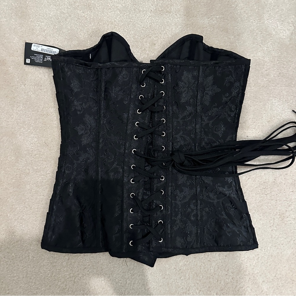 NWT Black and Red Lace Corset Top - Picture 8 of 10